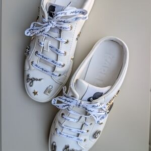 White and Gold Women's Sneakers
